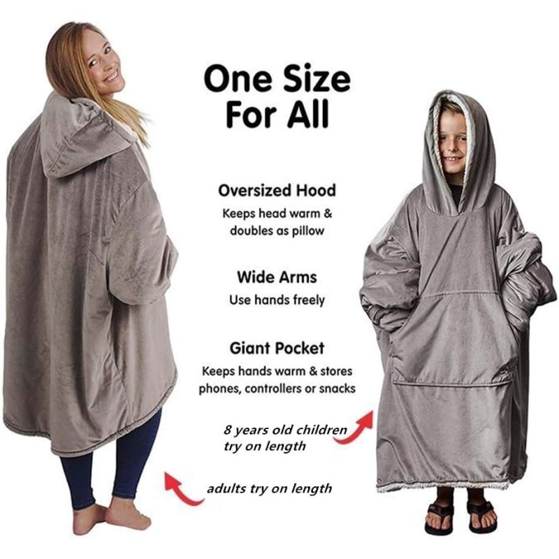 Wearable Blanket Factory - Hot Sale Hoodie Sweatshirt Large Pocket