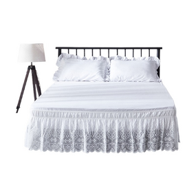 Bed Skirt Factory - 16 Inches Floral Pattern Elastic