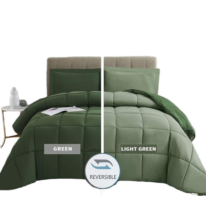 Comforter Set Factory - All Season Reversible Queen Green