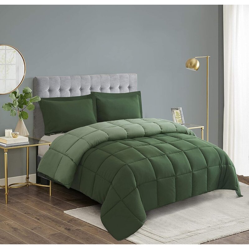 Comforter Set Factory - All Season Reversible Queen Green