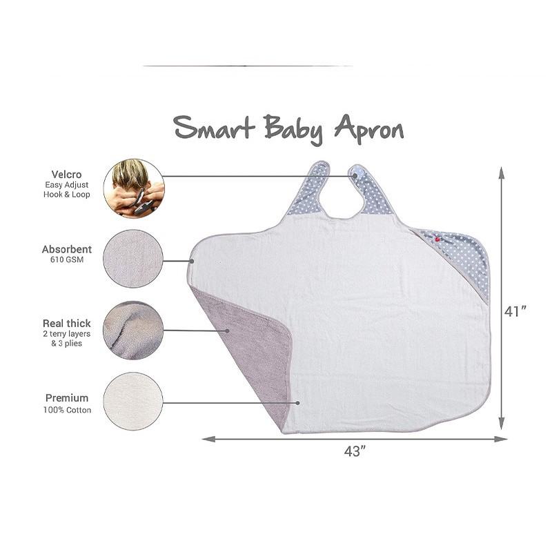 Baby Towel Factory - 100% Cotton Ultra Soft Butterfly Apron