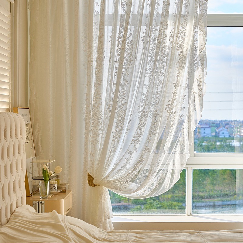 Lace Curtain Factory - French White Gauze Romantic