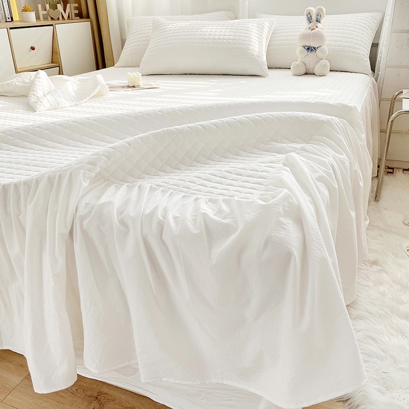 Cotton Bedding Set Factory - Pure Washed with Quilted Skirt