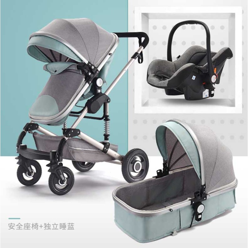 Child Stroller Manufacturer - Folding Green Linen Aluminum