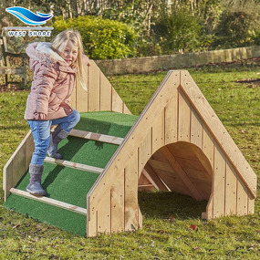 Climber Set Manufacturer - Outdoor Wooden Grass Hill