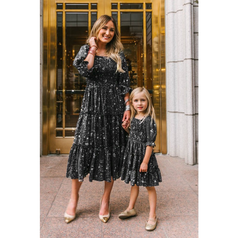 BQ-200-ZXL Personalized Custom Summer Family Matching Dress Girl Clothes Yellow Mommy and Baby Matching Dress