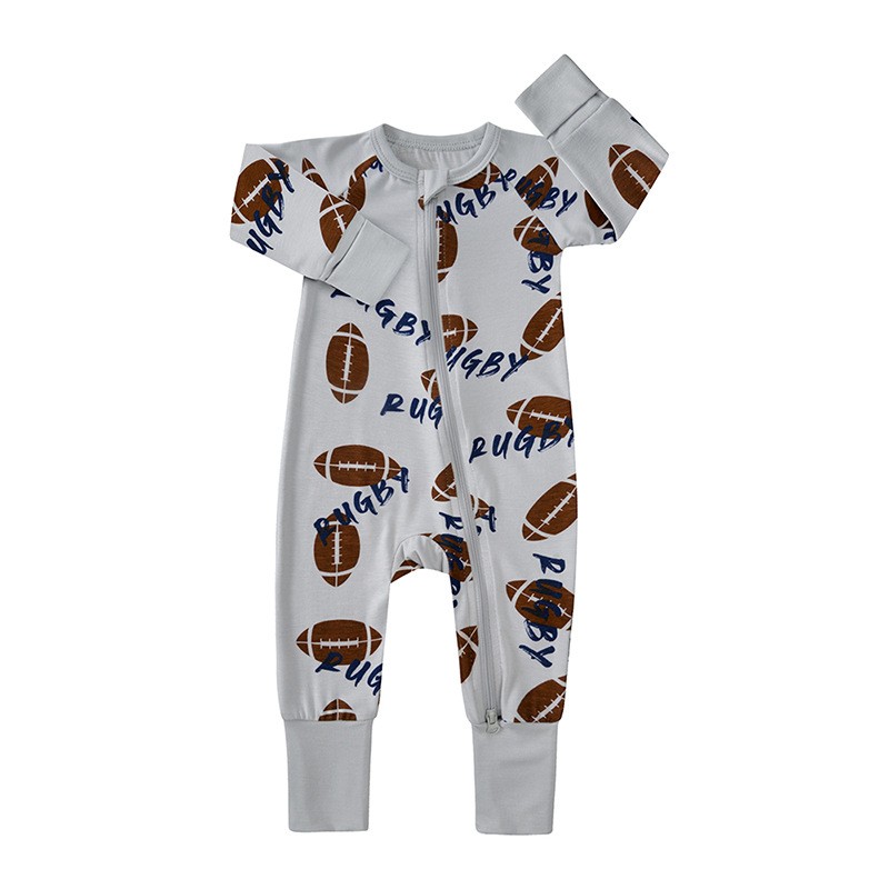 In Stock Bamboo Spandex One-Piece Zipper Romper Pajamas Custom Bamboo Baby Sleepwear Wholesale