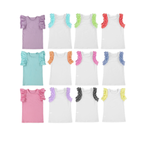 Wholesale Custom Different Colors Baby Summer Cool Sleeveless Girl T-Shirt.