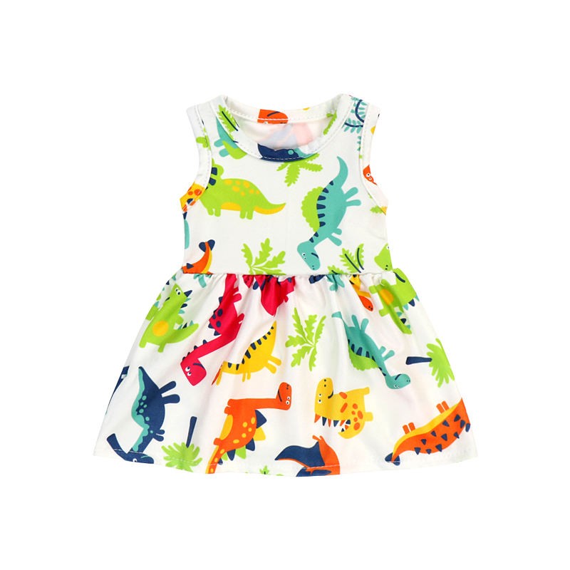 Hot Sale Beauty Sleeveless O-Neck A-Line Cartoon Summer Baby Girl Dress