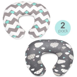 Ready to Ship Amazon Hot Sale Elastic U-Shape Breastfeeding Double Pack Nursing Pillow Cover