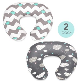 Ready to Ship Amazon Hot Sale Elastic U-Shape Breastfeeding Double Pack Nursing Pillow Cover