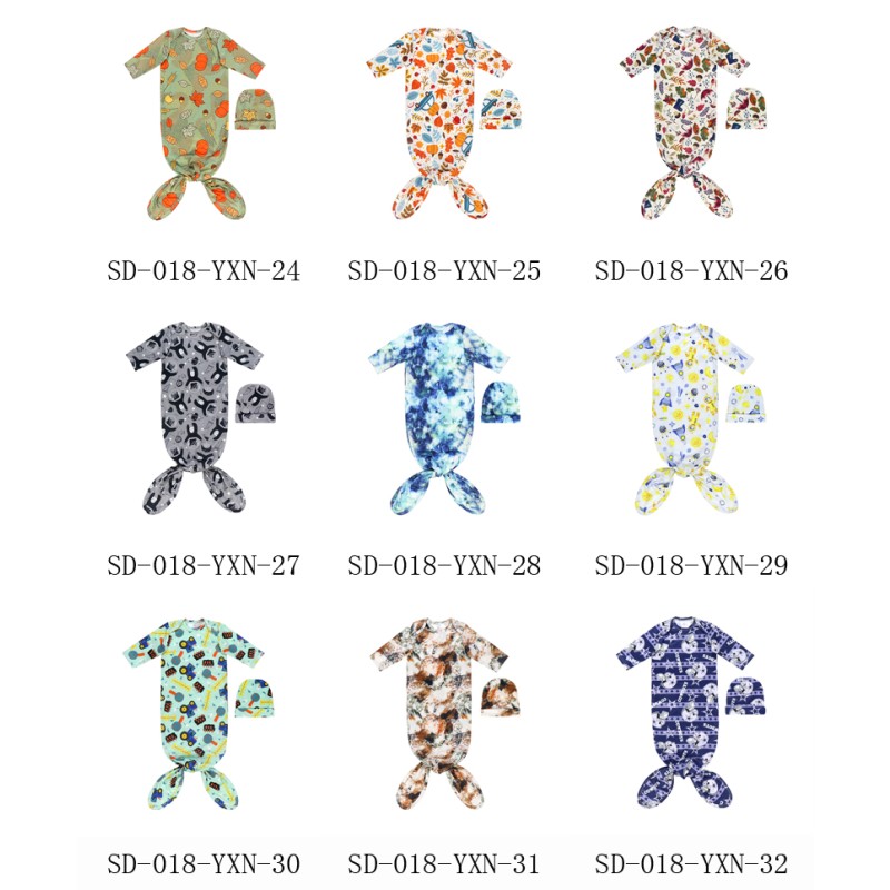 Custom Print Long Sleeve Newborn Sleep Sack Cotton/Milk Silk/Bamboo Sleep Sack Baby Pajamas Sleeping Bag