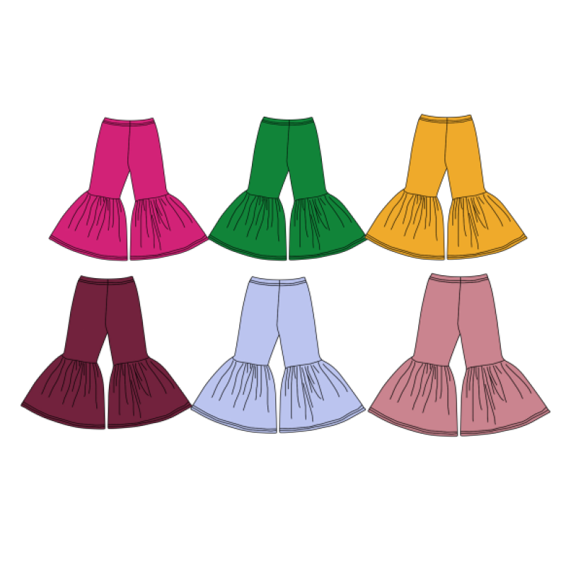 New Arrival Latest Design Outdoor Baby Girl Pants Bell Bottoms Girls Fashion Pants Long Pants Bell Bottoms Baby Clothing