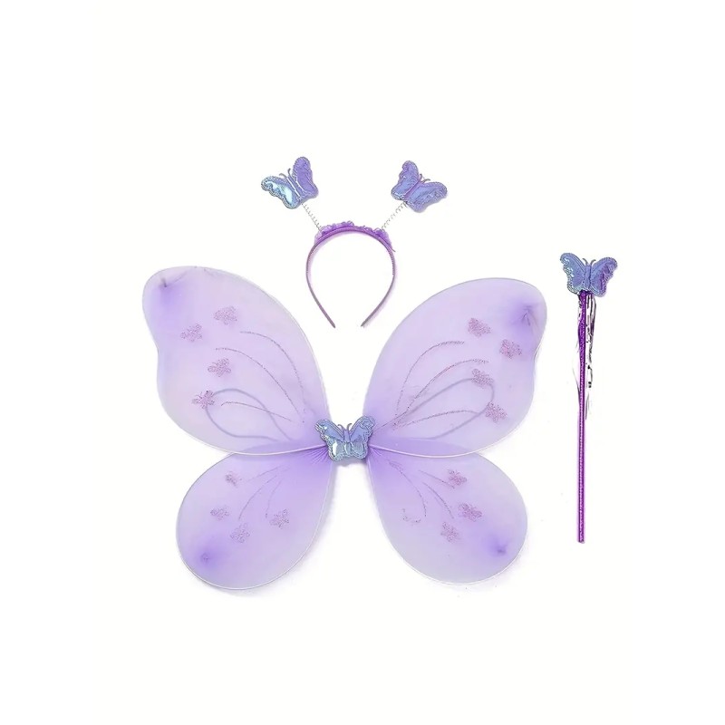 In Stock 3-5 Years Butterfly Sleeveless Chiffon Baby Girl Outerwear 2 Years Toddler Girl Long Wing Blouse