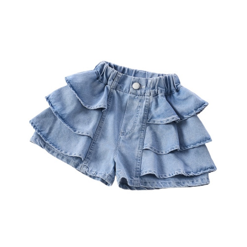 2023 Wholesale Korean Style New Arrival Children Shorts Thin Girl Outer Pants Hot Pants Outer Wear Girl Western Style Casual Shorts