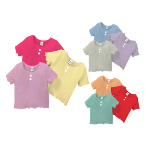 Sale Children's Clothing Solid Ribbon Girl T-Shirt 3pcs $5.98