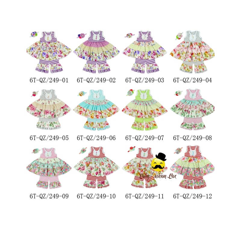 Toddler Floral Top Dress Easter Outfit Girl Clothing Boutique Children's Wear Spring and Summer