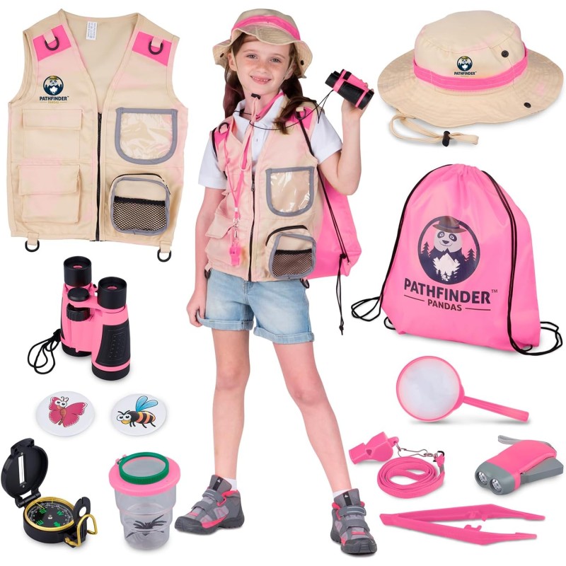 Kids Explorer Costume Includes Safari Vest and Hat Boy and Girl Role Play Paleontologist Zookeeper Park Ranger or Fishing