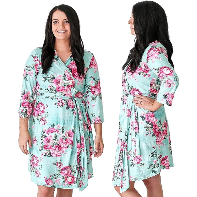 Print & Solid Plus Size Pajamas Large Ladies Robe Gown Sleepwear Women's Pajamas Nightwear