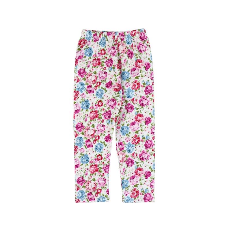 New Arrival Spring/Summer Flower Print Girl Leggings Soft Fabric Polyester Pants Children Casual Pants