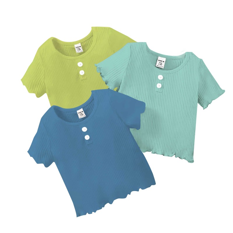 Sale Children's Clothing Solid Ribbon Girl T-Shirt 3pcs $5.98