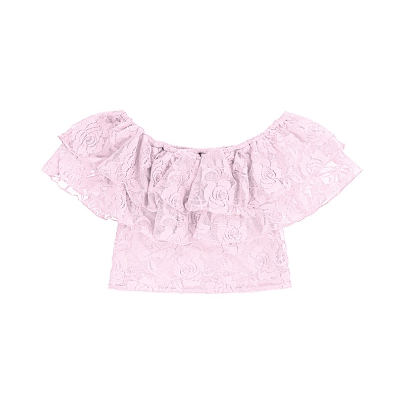 Summer Baby Clothing Custom Baby One-Shoulder T-Shirt Baby Girl Top Cute Lace T-Shirt Wholesale
