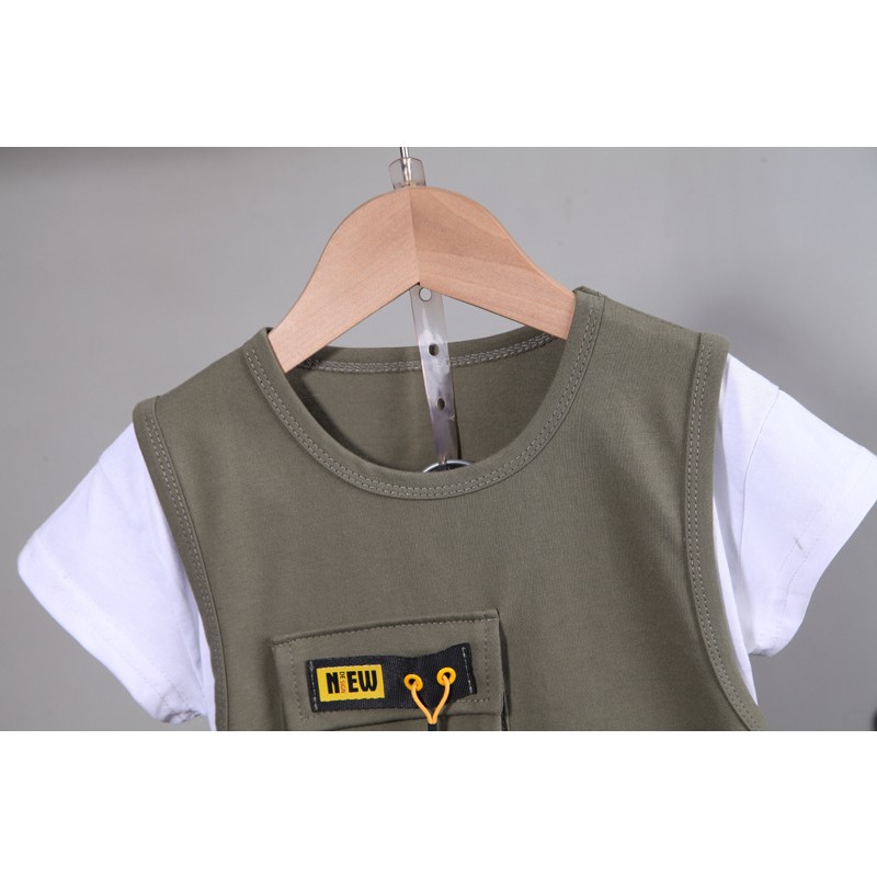In Stock Cheap Fashion 2pcs Summer Short Sleeve Shirt Shorts Set Boy Clothing Set Children's Clothing Wholesale