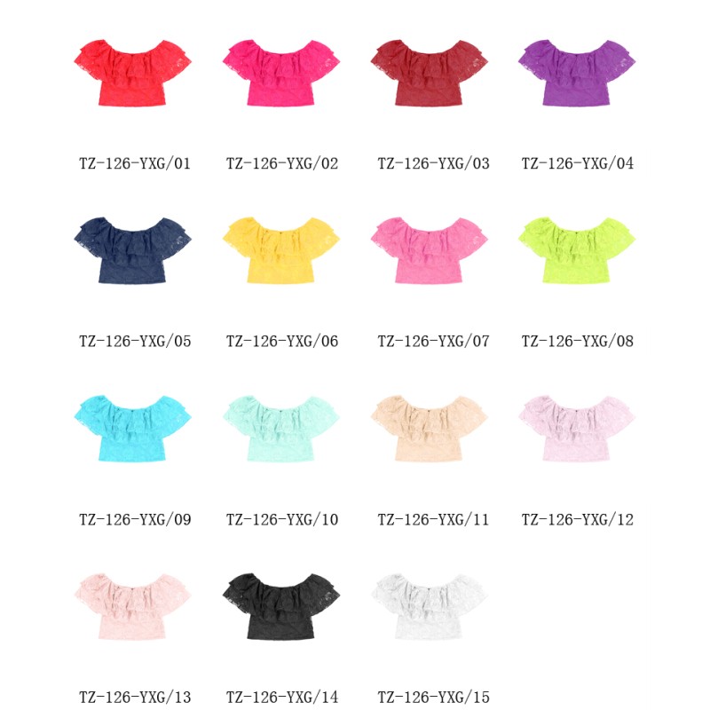Summer Baby Clothing Custom Baby One-Shoulder T-Shirt Baby Girl Top Cute Lace T-Shirt Wholesale