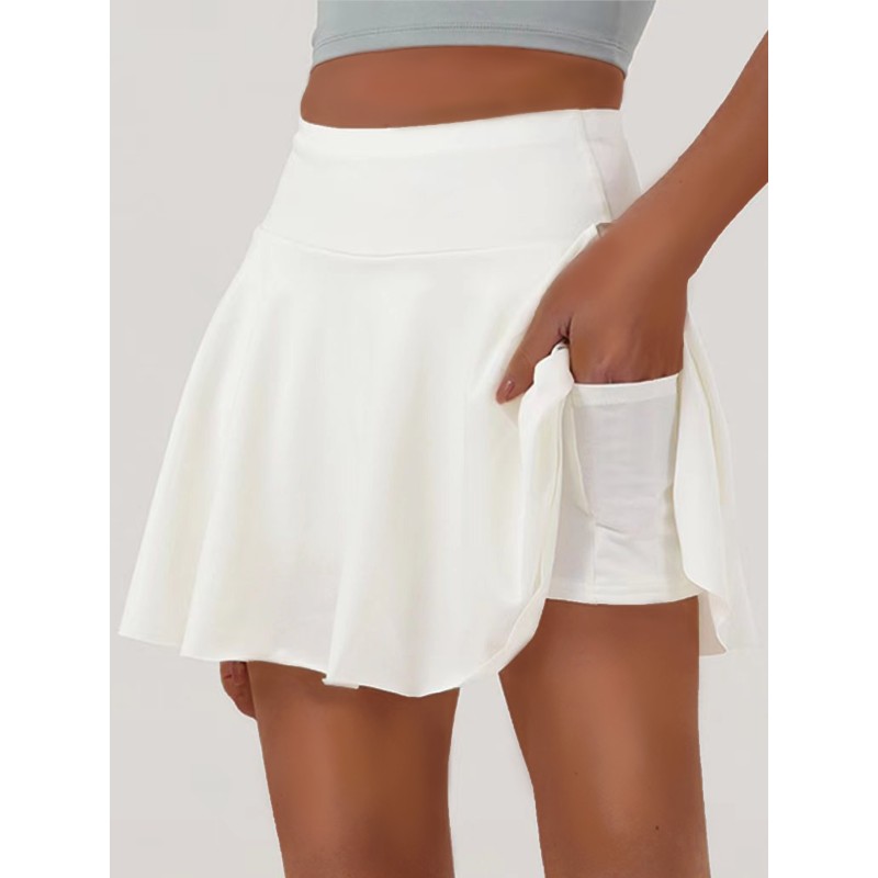 Women's Tennis Skirt High Waist Golf Skorts Belly Control Skirt with Shorts Pocket Lightweight