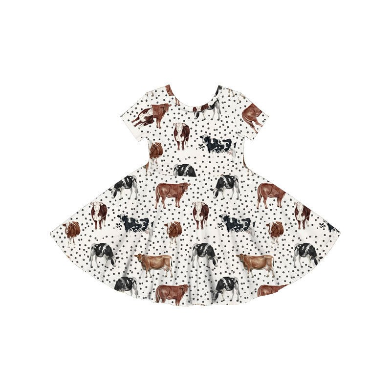 Luxurious Bamboo Summer Wear Baby Clothes Little Girl Short Sleeve Dress