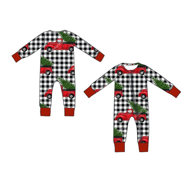 Bamboo/Milk Silk/Knit Cotton Fabric Breathable Zipper Baby Newborn Sleepsuit Custom Print Christmas Romper
