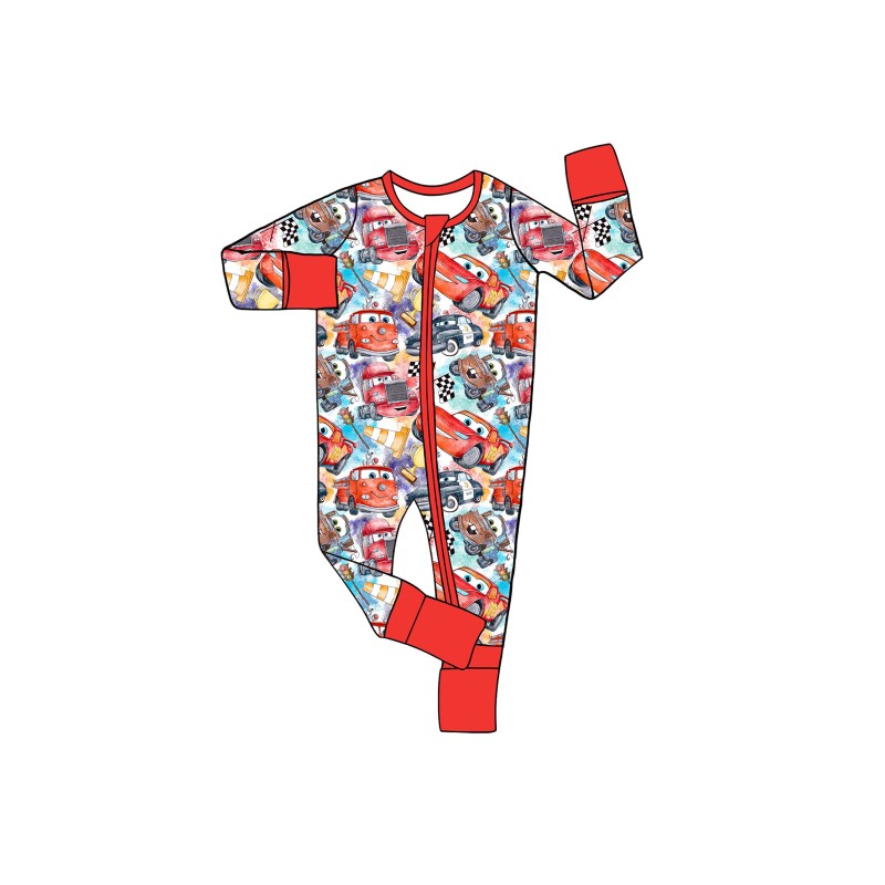 Custom Print Designer Style Newborn Bamboo Romper Zipper Romper Long Sleeve Kids Romper Baby Romper Wholesale