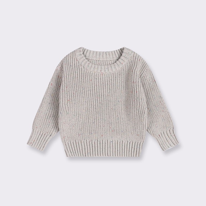 Autumn/Winter Hot Sale Pure Cotton Solid Round Neck Pullover Loose Knit Cardigan Sweater Baby Sweater