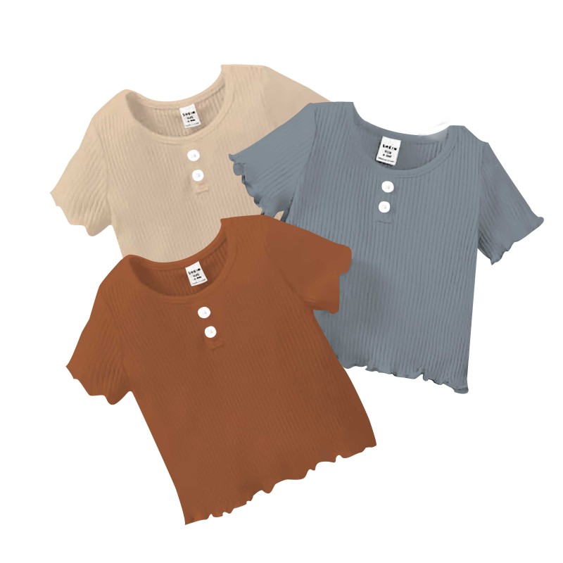 Sale Children's Clothing Solid Ribbon Girl T-Shirt 3pcs $5.98