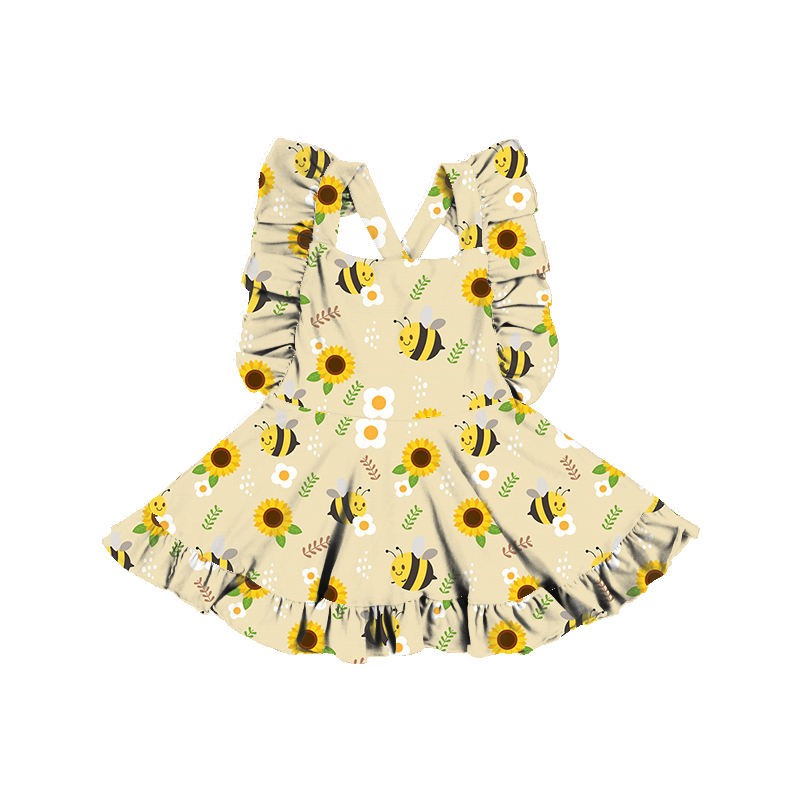 Girls Boutique Sleeveless Dress Ruffle Floral Dress Size 5 Girl Pink Dress