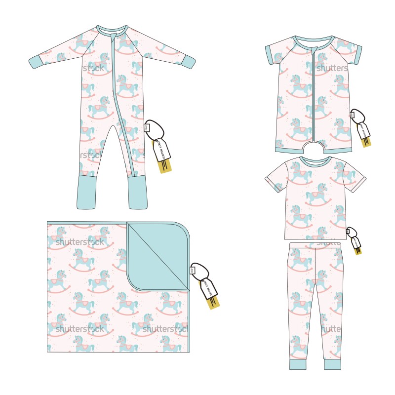 Bamboo Print Baby Pajamas Mermaid Ballerina Bamboo Romper Girl Zipper Bamboo Sleeper