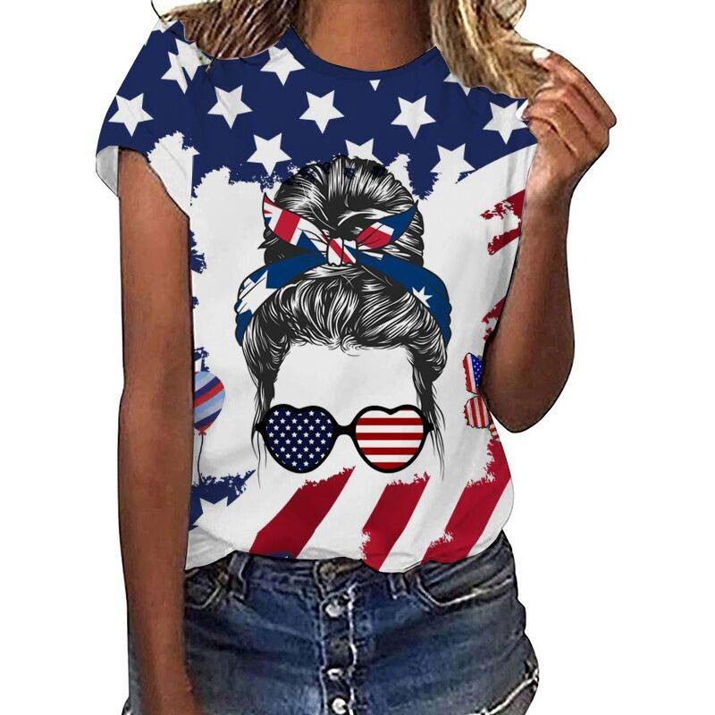 Hot Sale Custom Denim Women's Shirt Women's Casual Short Sleeve T-Shirt Graphic T-Shirt Top