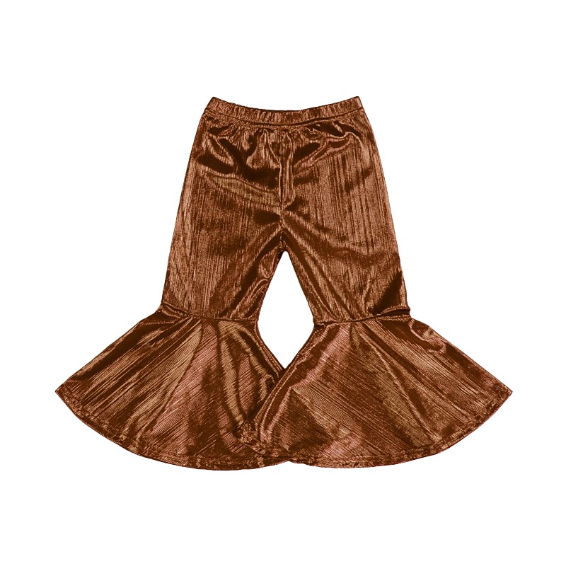 Custom Baby Girl Bell Bottom Pants Girls Fashion Pants Velvet Bell Bottoms Children's Clothing Wholesale