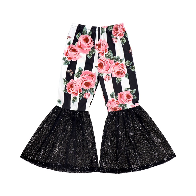 New Arrival Latest Design Outdoor Baby Girl Pants Bell Bottoms Girls Fashion Pants Long Pants Bell Bottoms Baby Clothing