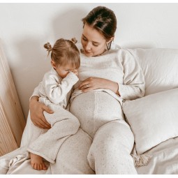 Super Soft Unisex Baby Knit Sweater Custom Color Sprinkles Cotton Pullover Set Long Sleeve Pants Mommy & Me Set