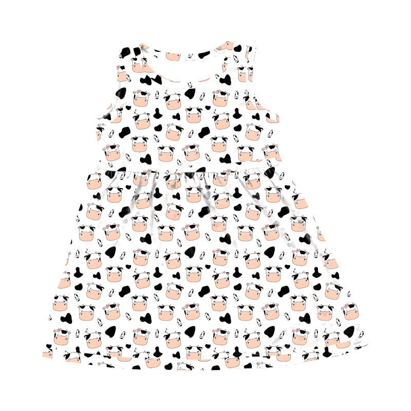 Hot Sale Beauty Sleeveless O-Neck A-Line Cartoon Summer Baby Girl Dress
