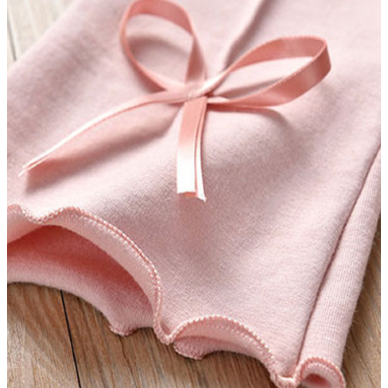 Pure Cotton Baby Girl Bell Bottom Pants Korean Style New Arrival Solid Color Pants Belt Comfortable Breathable Lace Bow Pants