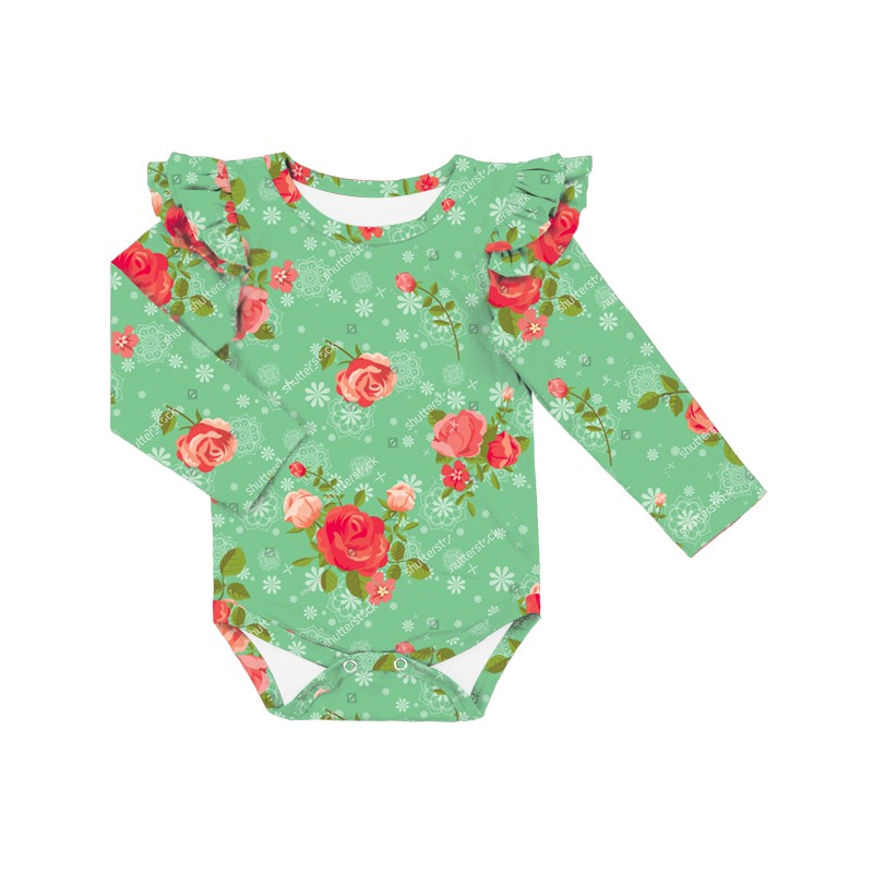 2LLY-020 Baby Clothing Custom Print Romper Outfit Long Sleeve Baby Romper Wholesale