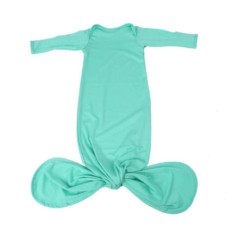 Custom High Quality Baby Evening Gown Solid Color Soft Breathable Knit Pure Cotton Baby Knot Gown Newborn Sleep Sack