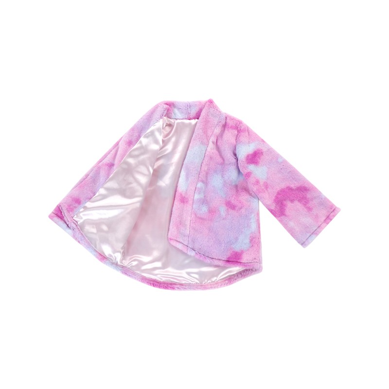 2023 Winter Wholesale Faux Fur Wool Coat Girl Custom Tie-Dye Sweatshirt Hoodie Winter Warm Coat