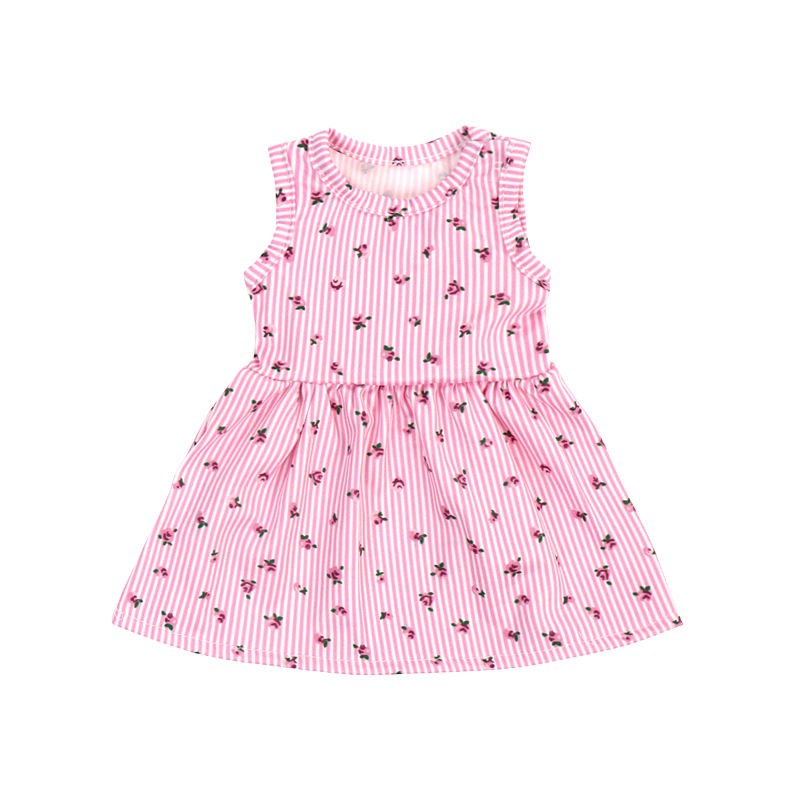 Hot Sale Beauty Sleeveless O-Neck A-Line Cartoon Summer Baby Girl Dress