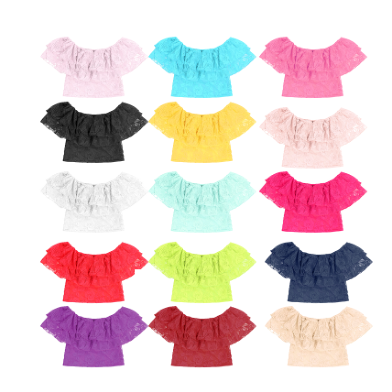 Summer Baby Clothing Custom Baby One-Shoulder T-Shirt Baby Girl Top Cute Lace T-Shirt Wholesale