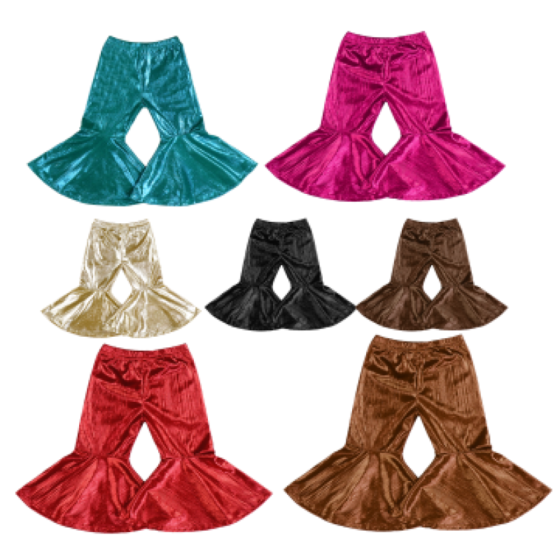 Custom Baby Girl Bell Bottom Pants Girls Fashion Pants Velvet Bell Bottoms Children's Clothing Wholesale