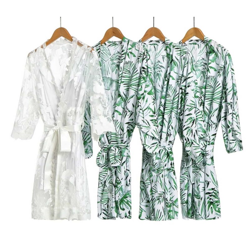Print & Solid Plus Size Pajamas Large Ladies Robe Gown Sleepwear Women's Pajamas Nightwear