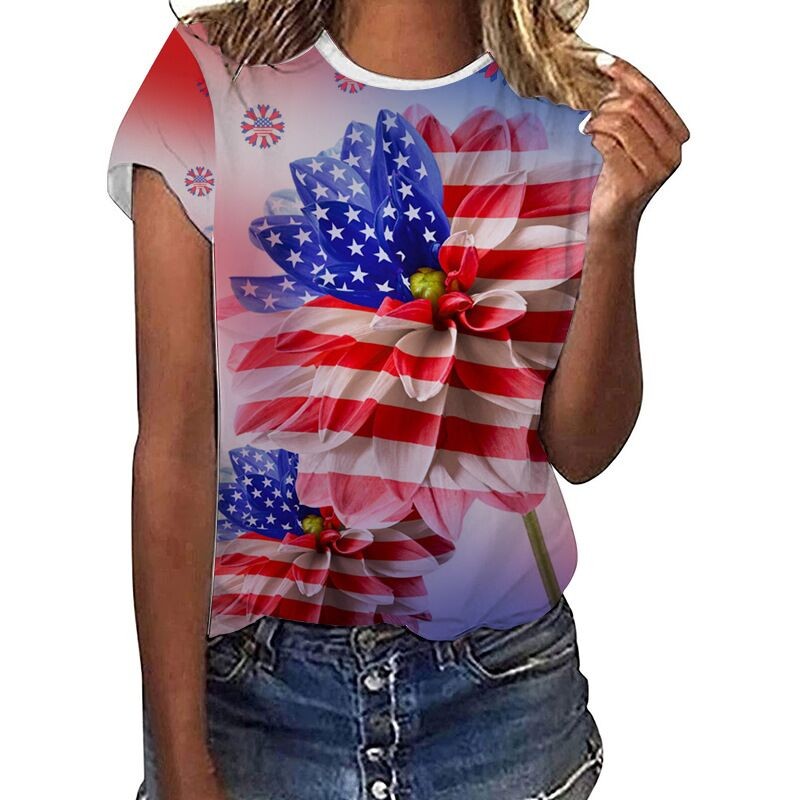 Hot Sale Custom Denim Women's Shirt Women's Casual Short Sleeve T-Shirt Graphic T-Shirt Top